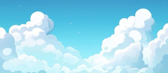 Cloudy sky background with vibrant blue hues and soft fluffy clouds ideal for nature themed designs and tranquil presentations