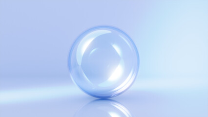 Minimal Design of a Transparent Blue Glass Sphere