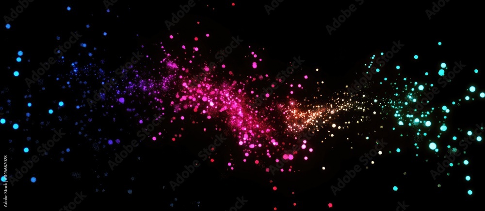 Aufkleber vibrant abstract fireworks display with colorful light bursts against a dark background creating a f