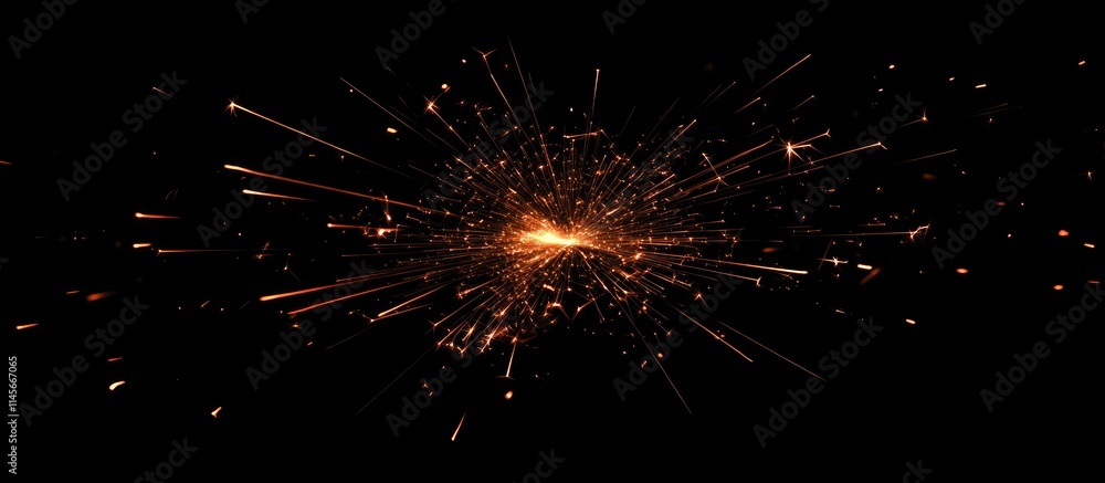Aufkleber dynamic explosion of colorful fireworks and sparklers illuminating a dark background with radiant sp
