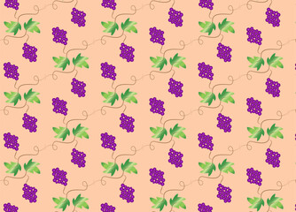 seamless background with grapes fruits background pattern 