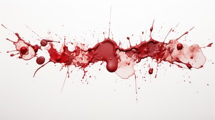 Obraz premium Red blood stains and splatters on a white background symbolizing themes of violence diseases and forensic analysis in a dramatic visual representation