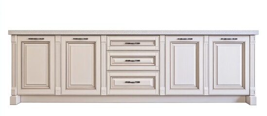 Elegant white kitchen cabinet design featuring stylish handles for contemporary kitchen interiors and modern aesthetics.