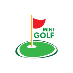 mini golf icon on white background	