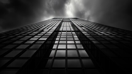 Monochrome Metropolis: Skyscraper Ascending