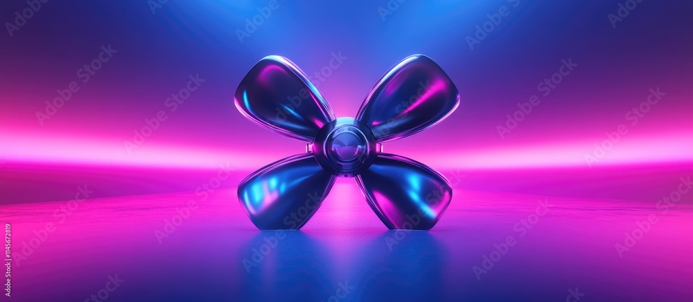 Poster 3d visualization of a toroidal drone propeller with vibrant colored backdrop showcasing futuristic d