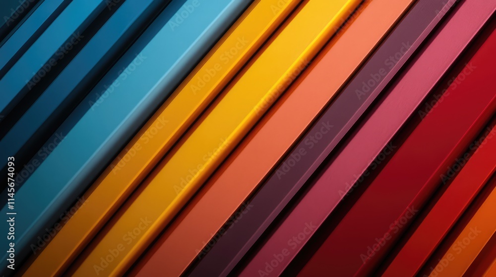Poster vibrant diagonal rows of colored pencils creating a striking background suitable for artistic and cr