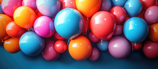 Colorful balloons background for children's festival celebration bright decorative elements for a joyful holiday atmosphere