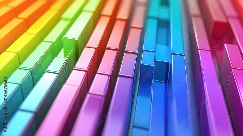 Poster colorful data visualization concept for key performance indicators with business intelligence metric