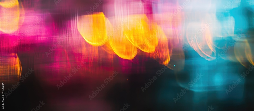 Poster abstract bokeh lights creating a vibrant blurred background with colorful hues and artistic flair fo