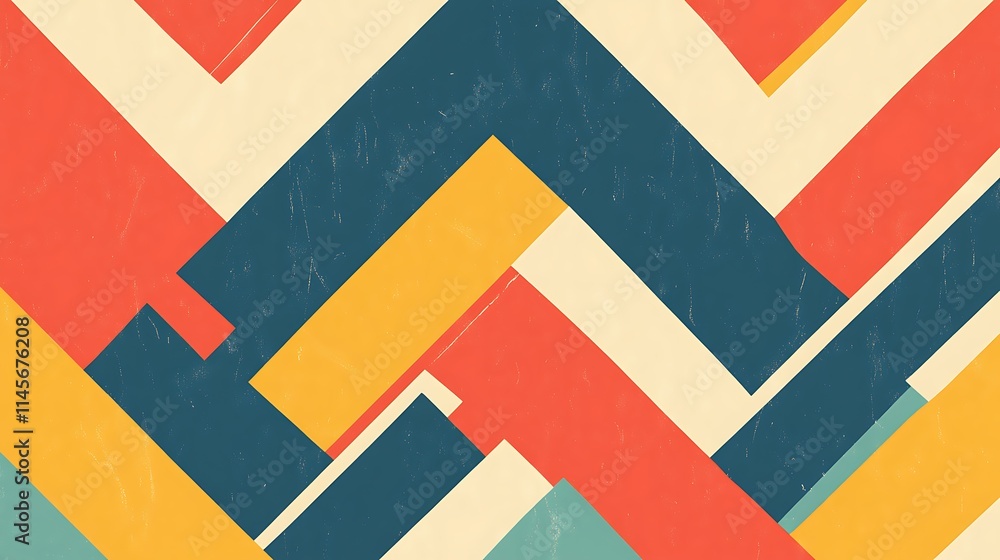 Aufkleber abstract geometric pattern: bold and vibrant, this abstract geometric pattern features a dynamic int