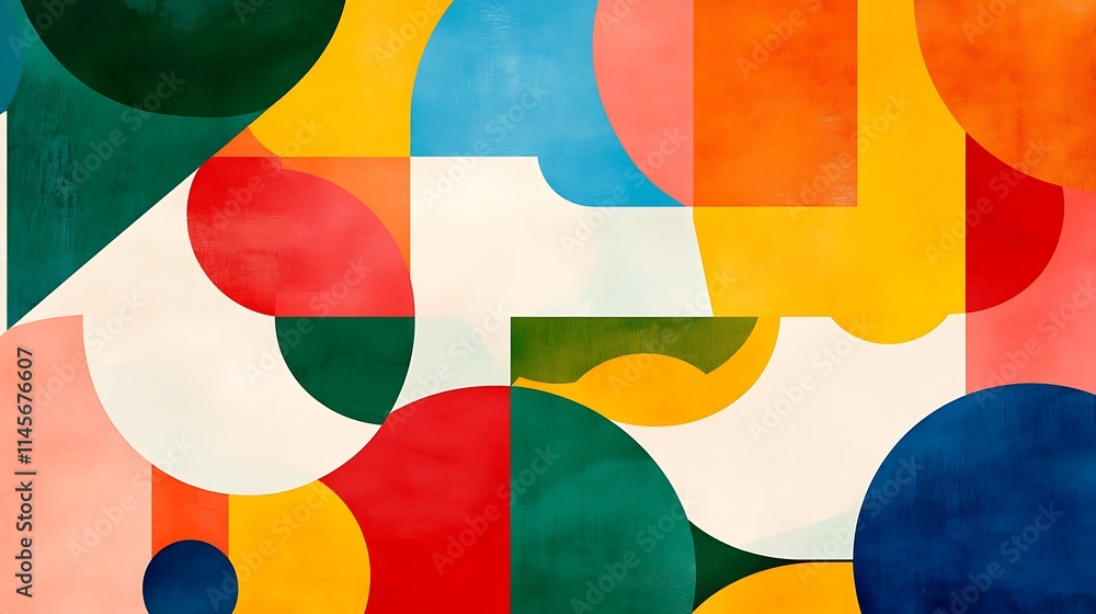 Poster abstract geometric pattern: a vibrant and dynamic abstract pattern, featuring bold geometric shapes 