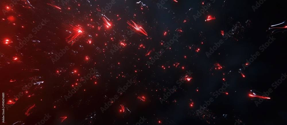 Poster vibrant abstract fireworks burst against a dark sky creating a dynamic and captivating visual experi