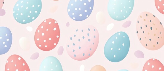 Pastel Easter egg pattern with polka dots and floral elements for festive celebrations and spring-themed designs