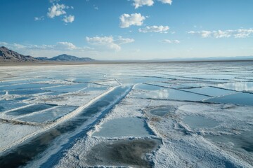 Aerial exploration of expansive salt flats at sunset nature landscape photography reflective waters vast horizon captivating natural beauty