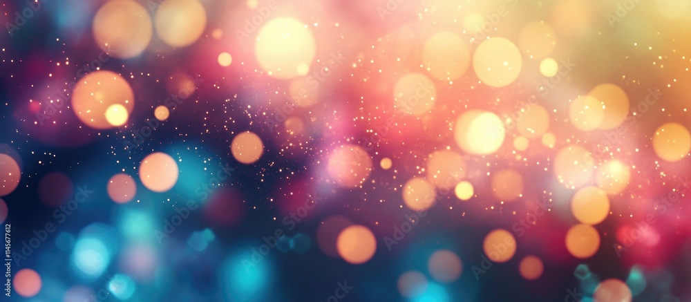 Poster colorful abstract bokeh background with soft blurred lights and vibrant hues creating a dreamy and f