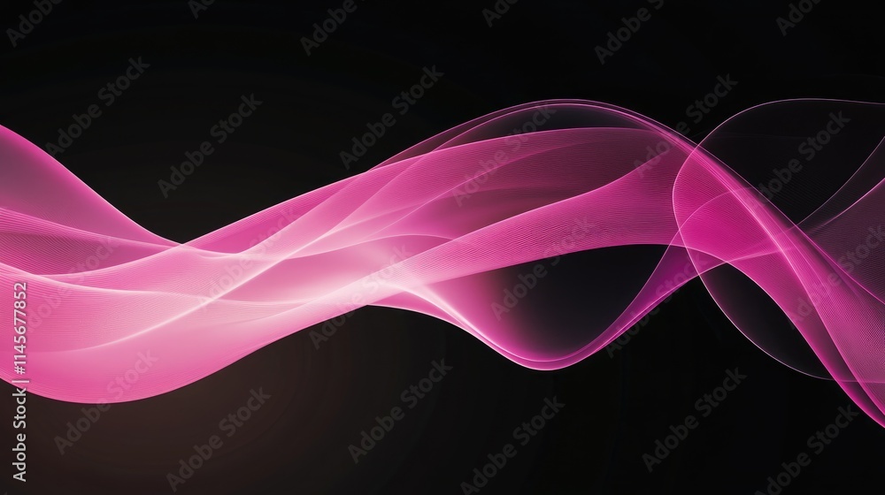 Poster elegant flowing pink smoke on a black background creating a dreamy abstract backdrop for design and 