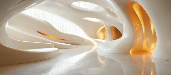 Innovative interior design featuring sleek futuristic elements and elegant aesthetics for modern residential spaces