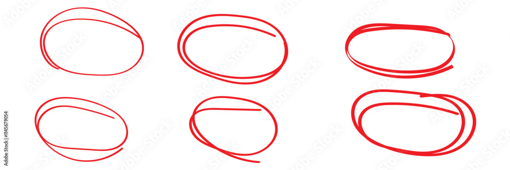 Poster hand drawn circle line sketch set. vector circular scribble doodle round circles for message note ma