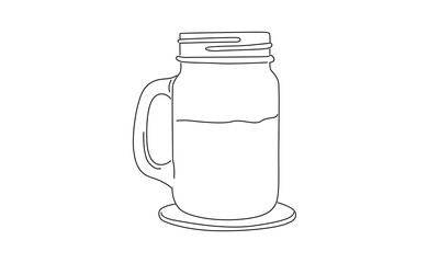 line art of glass jar illustration