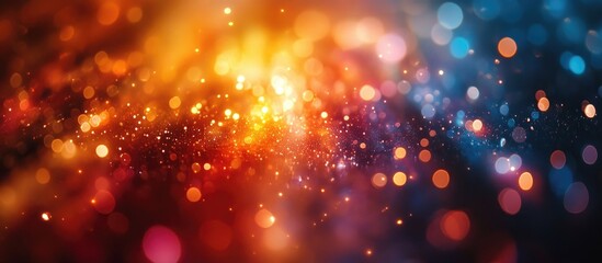 Festive abstract background with vibrant hues of light and bokeh effects for celebrations and New Year events