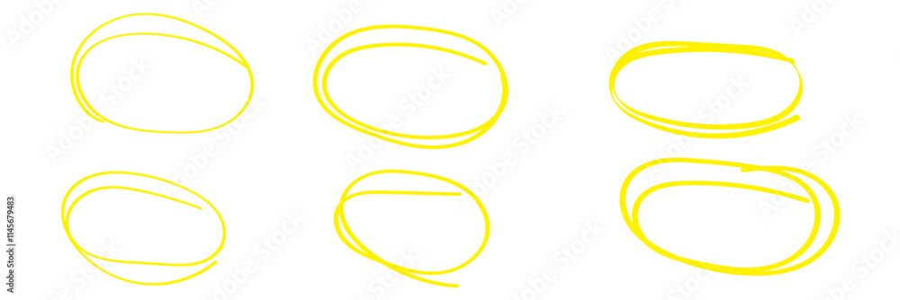 Poster hand drawn circle line sketch set. vector circular scribble doodle round circles for message note ma