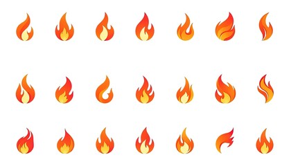 Fire Flames Icon Set - Logo Fire Flames
