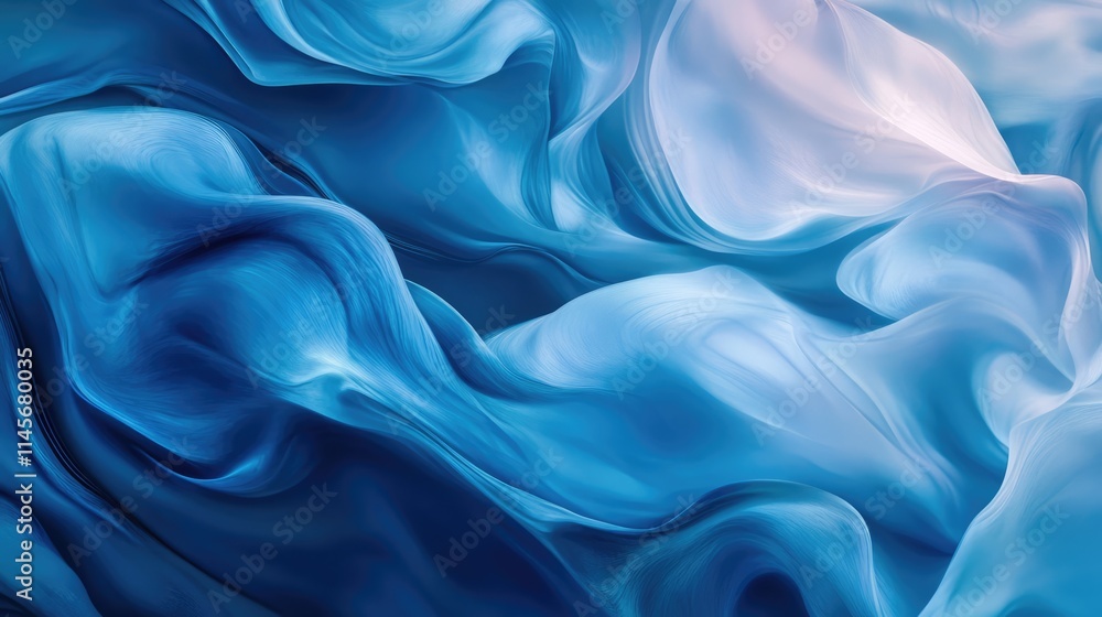 Poster elegant blue fabric texture for graphic and web design with smooth waves and high-quality detail for