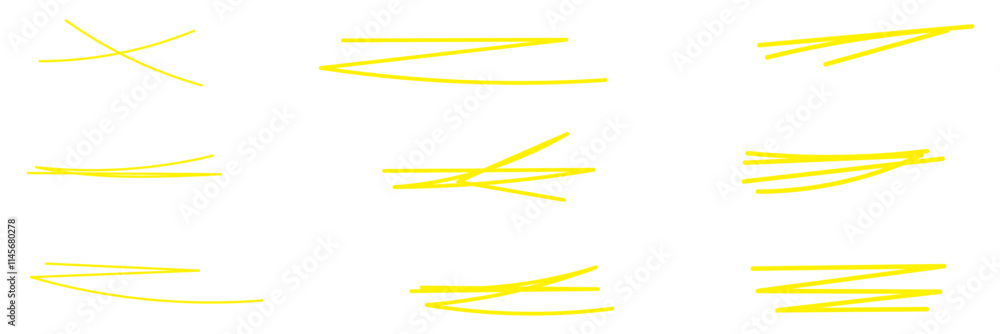 Poster swift crossed and wavy underlines. underline markers collection. vector illustration of scribble lin