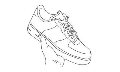 line art of a shoes vector illustration