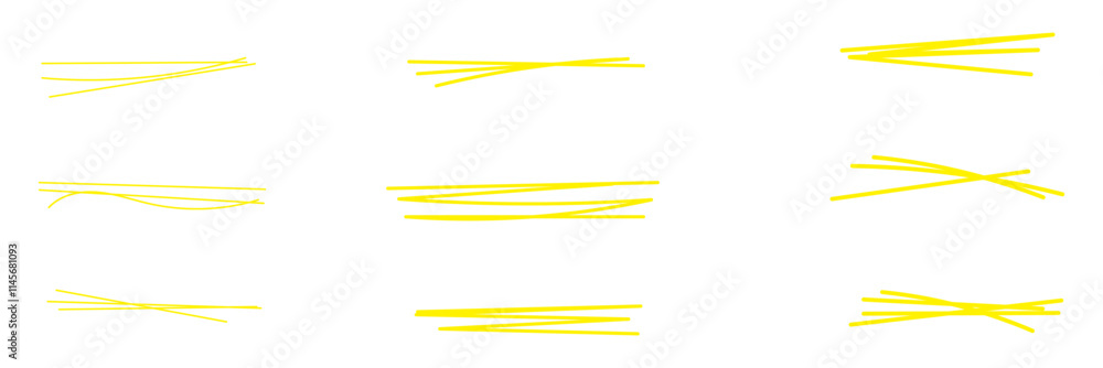 Poster swift crossed and wavy underlines. underline markers collection. vector illustration of scribble lin