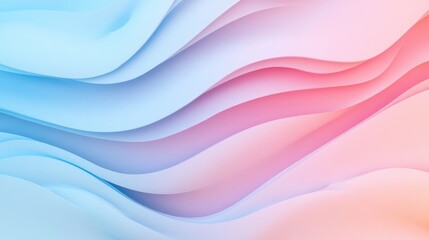 Obraz premium Pastel colored abstract waves in pink and light blue creating a smooth background texture for design and creative projects