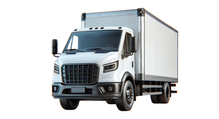 Cargo truck Lorry front view for make mockup isolated on background