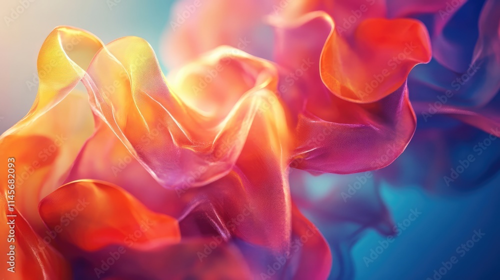 Poster abstract fluid design illustrating digital transformation and innovation with vibrant colors and sof