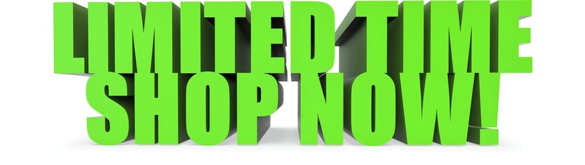 Limited Time Shop Now!, 3d text