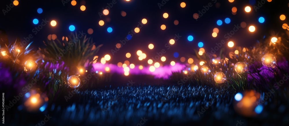 Aufkleber artistic canvas showcasing ai text illuminated by vibrant light bulbs symbolizing the intersection o