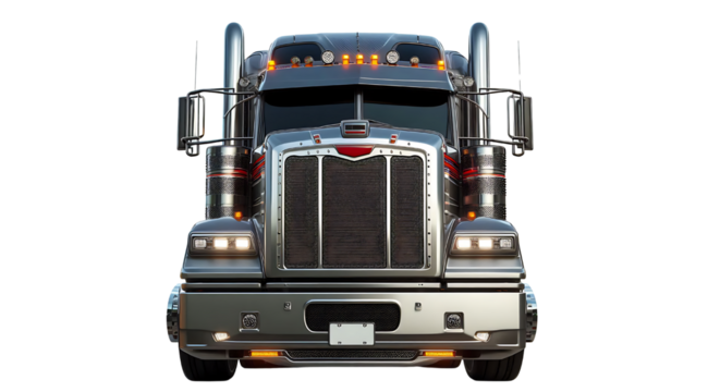 Truck lorry cargo Side view cutout PNG transparent background