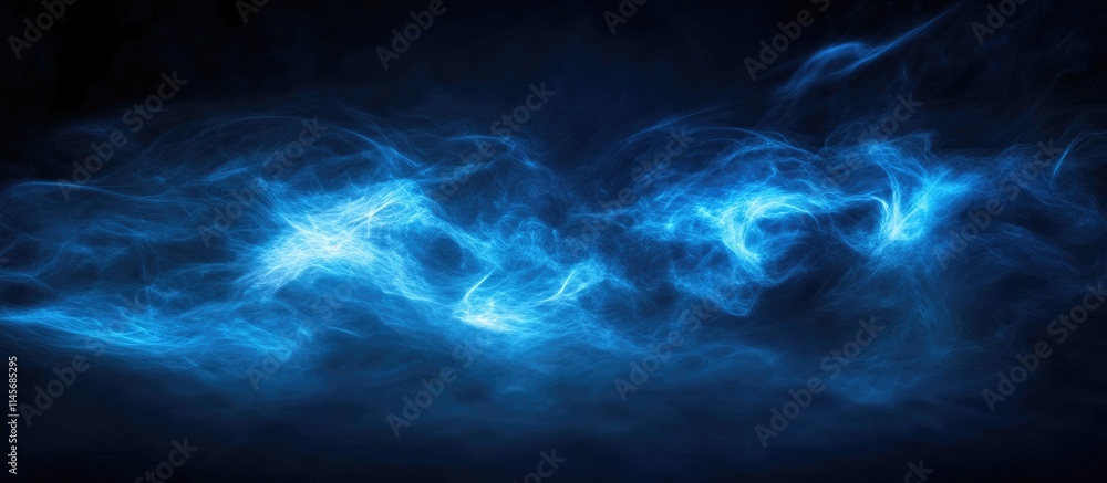 Poster blue wispy smoke pattern creating an abstract background showcasing the beauty of atmospheric phenom