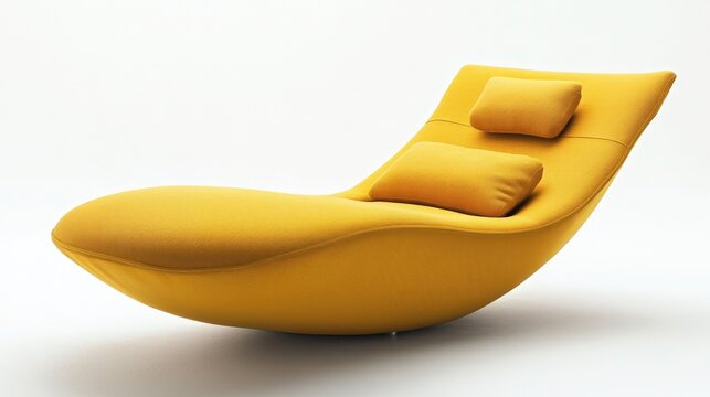 Modern ergonomic yellow lounge chair design for contemporary living spaces and relaxation areas