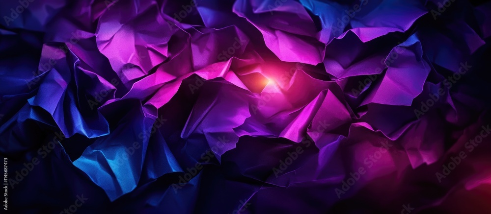 Aufkleber crumpled neon violet craft paper texture background with rich colors ideal for design projects and c