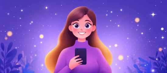 Smiling young woman recording a live stream with a smartphone creating engaging content for social media and video vlogs