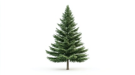 Fototapeta premium Lush Evergreen Pine Tree Isolated on Clean White Background for Nature and Seasonal Designs