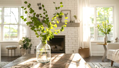 flowers in a glass vase