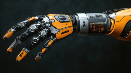 Robot arm with advanced imaging sensors for artificial vision and pattern recognition technology in modern robotics systems