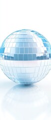 A large, clear, and shiny ball with a white background