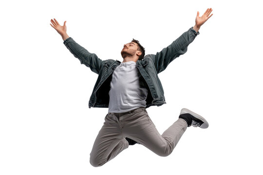 PNG man jumping in excitement - Powered by Adobe