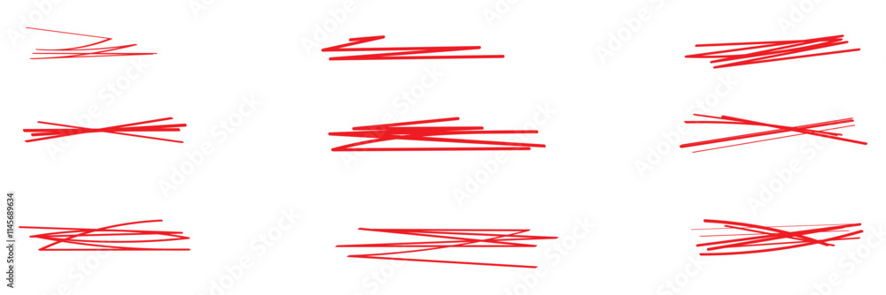 Poster swift crossed and wavy underlines. underline markers collection. vector illustration of scribble lin