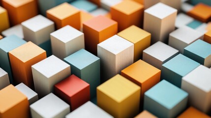 Obraz premium Abstract 3D Colorful Cubes Pattern Background