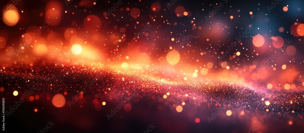Aufkleber colorful bokeh effects with shimmering particles creating an abstract festive background perfect for