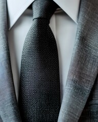 Gray Suit Jacket, White Shirt, and Dark Gray Necktie